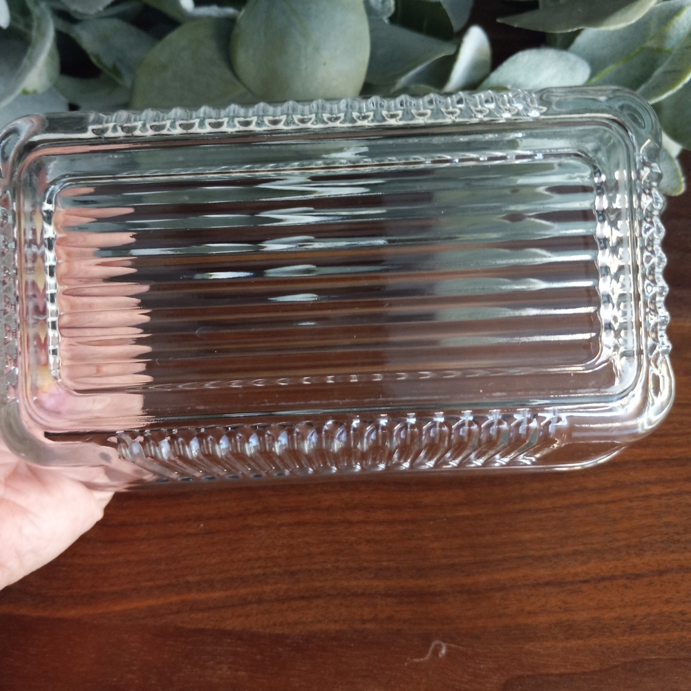 Vintage Pasabahce Glass Ribbed Refrigerator Dish with Lid - Picture 6 of 8